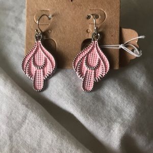 Pink and silver earrings